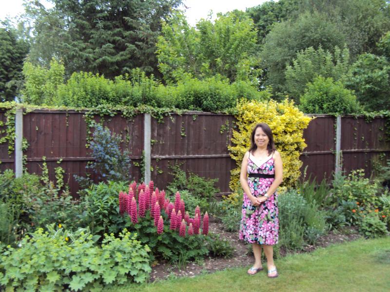 Marian in the gardens